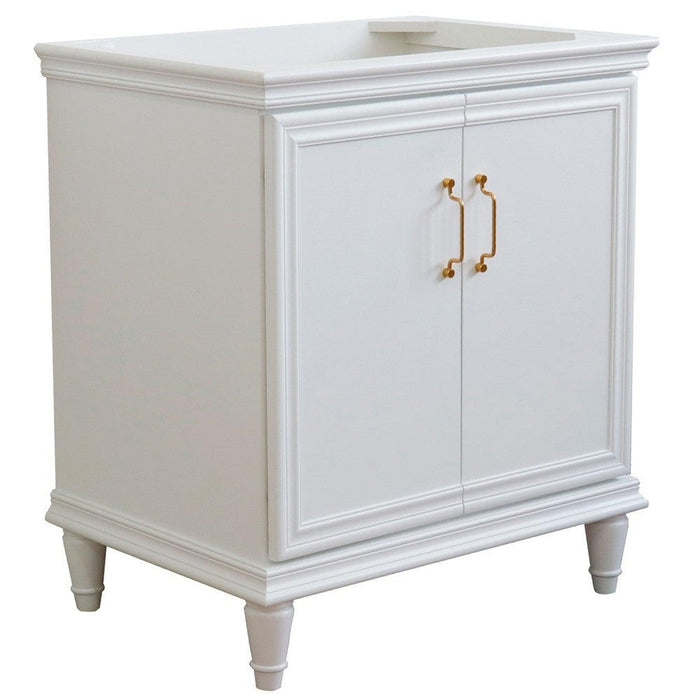 Bellaterra Home Forli 30" 2-Door 1-Drawer White Freestanding Vanity Base - Luxe Vanity & Tub