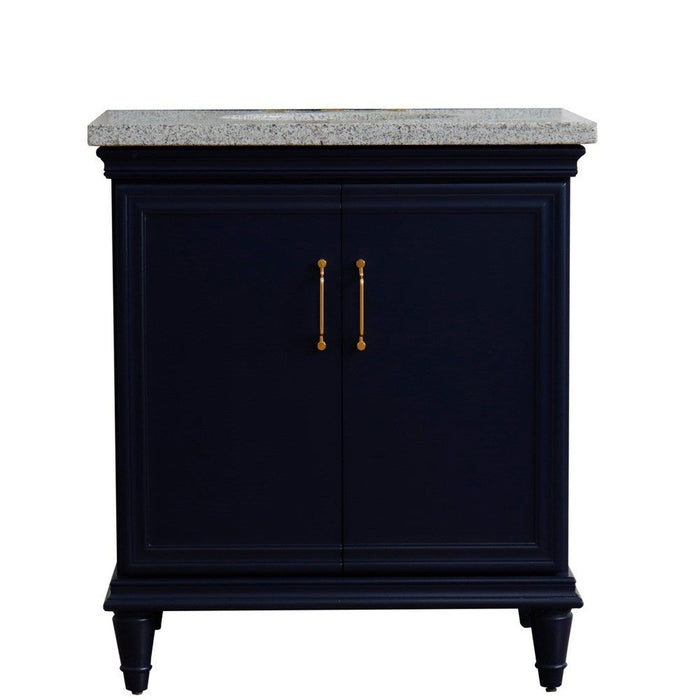 Bellaterra Home Forli 31" 2-Door 1-Drawer Blue Freestanding Vanity Set - Luxe Vanity & Tub