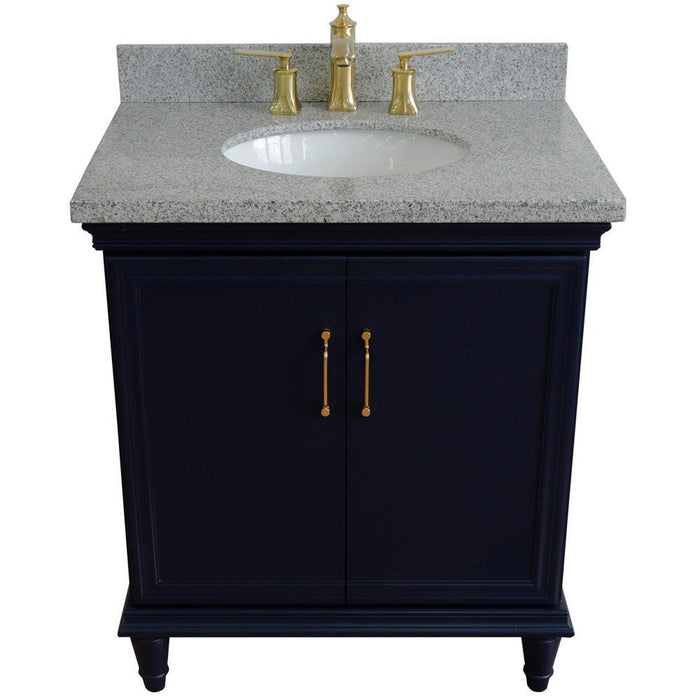 Bellaterra Home Forli 31" 2-Door 1-Drawer Blue Freestanding Vanity Set - Luxe Vanity & Tub