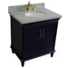 Bellaterra Home Forli 31" 2-Door 1-Drawer Blue Freestanding Vanity Set - Luxe Vanity & Tub