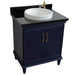 Bellaterra Home Forli 31" 2-Door 1-Drawer Blue Freestanding Vanity Set With Ceramic Vessel Sink And Black Galaxy Granite Top - Luxe Vanity & Tub