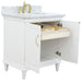 Bellaterra Home Forli 31" 2-Door 1-Drawer White Freestanding Vanity Set With Ceramic Undermount Oval Sink And White Carrara Marble Top - Luxe Vanity & Tub