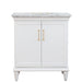 Bellaterra Home Forli 31" 2-Door 1-Drawer White Freestanding Vanity Set With Ceramic Undermount Oval Sink And White Carrara Marble Top - Luxe Vanity & Tub