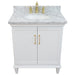 Bellaterra Home Forli 31" 2-Door 1-Drawer White Freestanding Vanity Set With Ceramic Undermount Oval Sink And White Carrara Marble Top - Luxe Vanity & Tub