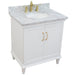 Bellaterra Home Forli 31" 2-Door 1-Drawer White Freestanding Vanity Set With Ceramic Undermount Oval Sink And White Carrara Marble Top - Luxe Vanity & Tub