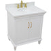 Bellaterra Home Forli 31" 2-Door 1-Drawer White Freestanding Vanity Set With Ceramic Undermount Oval Sink And White Quartz Top - Luxe Vanity & Tub