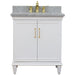 Bellaterra Home Forli 31" 2-Door 1-Drawer White Freestanding Vanity Set With Ceramic Undermount Rectangular Sink And Gray Granite Top - Luxe Vanity & Tub