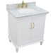 Bellaterra Home Forli 31" 2-Door 1-Drawer White Freestanding Vanity Set With Ceramic Undermount Rectangular Sink And White Carrara Marble Top - Luxe Vanity & Tub