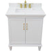 Bellaterra Home Forli 31" 2-Door 1-Drawer White Freestanding Vanity Set With Ceramic Undermount Rectangular Sink And White Quartz Top - Luxe Vanity & Tub