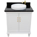 Bellaterra Home Forli 31" 2-Door 1-Drawer White Freestanding Vanity Set With Ceramic Vessel Sink And Black Galaxy Granite Top - Luxe Vanity & Tub