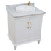 Bellaterra Home Forli 31" 2-Door 1-Drawer White Freestanding Vanity Set With Ceramic Vessel Sink And White Carrara Marble Top - Luxe Vanity & Tub