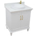 Bellaterra Home Forli 31" 2-Door 1-Drawer White Freestanding Vanity Set With Ceramic Vessel Sink And White Quartz Top - Luxe Vanity & Tub