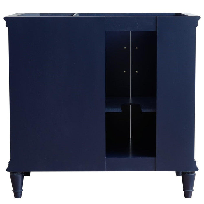 Bellaterra Home Forli 36" 2-Door 3-Drawer Blue Freestanding Vanity Base With Left Door - Luxe Vanity & Tub