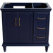 Bellaterra Home Forli 36" 2-Door 3-Drawer Blue Freestanding Vanity Base With Left Door - Luxe Vanity & Tub