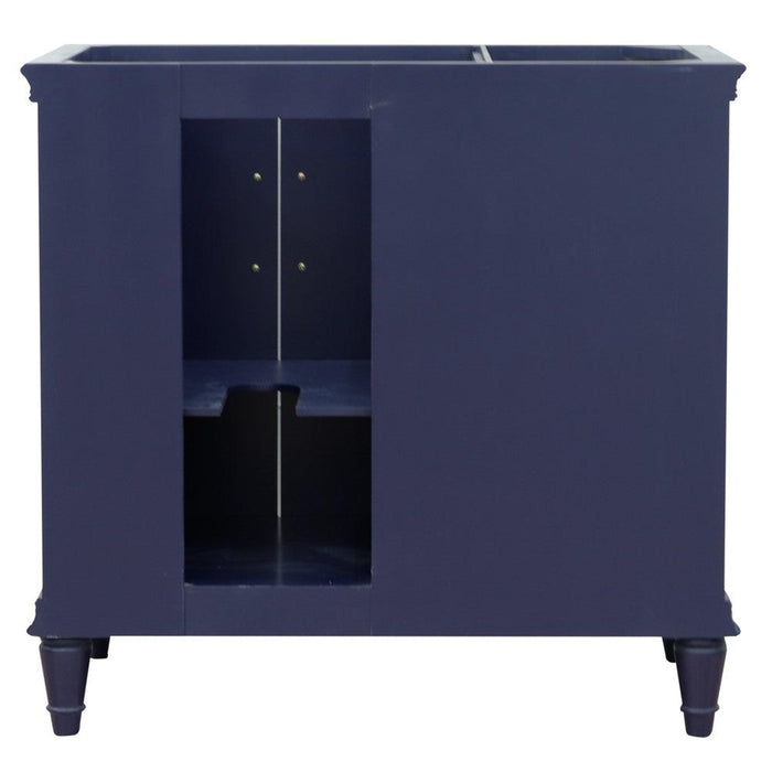 Bellaterra Home Forli 36" 2-Door 3-Drawer Blue Freestanding Vanity Base With Right Door - Luxe Vanity & Tub