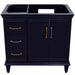 Bellaterra Home Forli 36" 2-Door 3-Drawer Blue Freestanding Vanity Base With Right Door - Luxe Vanity & Tub