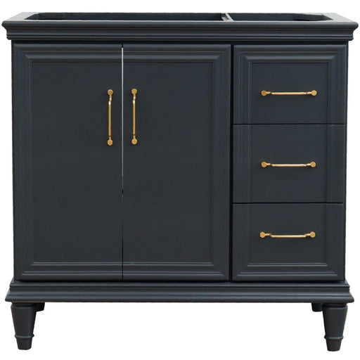 Bellaterra Home Forli 36" 2-Door 3-Drawer Dark Gray Freestanding Vanity Base With Left Door