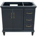 Bellaterra Home Forli 36" 2-Door 3-Drawer Dark Gray Freestanding Vanity Base With Left Door - Luxe Vanity & Tub