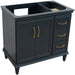 Bellaterra Home Forli 36" 2-Door 3-Drawer Dark Gray Freestanding Vanity Base With Left Door - Luxe Vanity & Tub