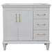 Bellaterra Home Forli 36" 2-Door 3-Drawer White Freestanding Vanity Base With Left Door