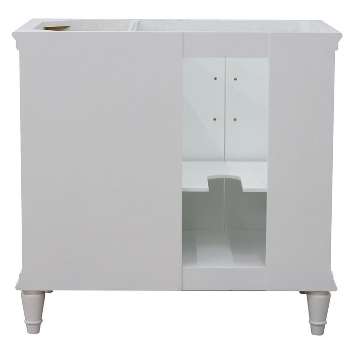 Bellaterra Home Forli 36" 2-Door 3-Drawer White Freestanding Vanity Base With Left Door - Luxe Vanity & Tub