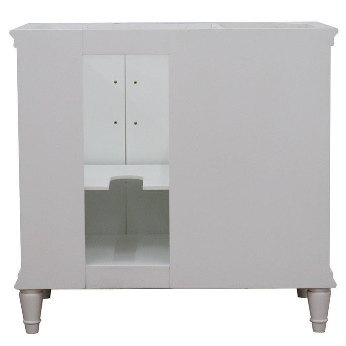 Bellaterra Home Forli 36" 2-Door 3-Drawer White Freestanding Vanity Base With Right Door - Luxe Vanity & Tub