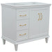 Bellaterra Home Forli 36" 2-Door 3-Drawer White Freestanding Vanity Base With Right Door - Luxe Vanity & Tub