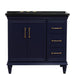 Bellaterra Home Forli 37" 2-Door 3-Drawer Blue Freestanding Vanity Set - Luxe Vanity & Tub