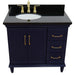 Bellaterra Home Forli 37" 2-Door 3-Drawer Blue Freestanding Vanity Set - Luxe Vanity & Tub