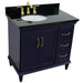 Bellaterra Home Forli 37" 2-Door 3-Drawer Blue Freestanding Vanity Set - Luxe Vanity & Tub