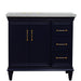 Bellaterra Home Forli 37" 2-Door 3-Drawer Blue Freestanding Vanity Set - Luxe Vanity & Tub