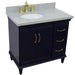 Bellaterra Home Forli 37" 2-Door 3-Drawer Blue Freestanding Vanity Set - Luxe Vanity & Tub