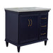 Bellaterra Home Forli 37" 2-Door 3-Drawer Blue Freestanding Vanity Set - Luxe Vanity & Tub