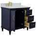 Bellaterra Home Forli 37" 2-Door 3-Drawer Blue Freestanding Vanity Set - Luxe Vanity & Tub