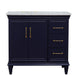 Bellaterra Home Forli 37" 2-Door 3-Drawer Blue Freestanding Vanity Set - Luxe Vanity & Tub