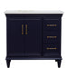 Bellaterra Home Forli 37" 2-Door 3-Drawer Blue Freestanding Vanity Set - Luxe Vanity & Tub