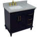 Bellaterra Home Forli 37" 2-Door 3-Drawer Blue Freestanding Vanity Set - Luxe Vanity & Tub