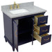 Bellaterra Home Forli 37" 2-Door 3-Drawer Blue Freestanding Vanity Set - Luxe Vanity & Tub