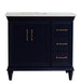 Bellaterra Home Forli 37" 2-Door 3-Drawer Blue Freestanding Vanity Set - Luxe Vanity & Tub