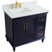 Bellaterra Home Forli 37" 2-Door 3-Drawer Blue Freestanding Vanity Set - Luxe Vanity & Tub