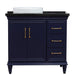 Bellaterra Home Forli 37" 2-Door 3-Drawer Blue Freestanding Vanity Set - Luxe Vanity & Tub