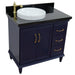 Bellaterra Home Forli 37" 2-Door 3-Drawer Blue Freestanding Vanity Set - Luxe Vanity & Tub