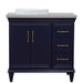 Bellaterra Home Forli 37" 2-Door 3-Drawer Blue Freestanding Vanity Set - Luxe Vanity & Tub