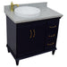 Bellaterra Home Forli 37" 2-Door 3-Drawer Blue Freestanding Vanity Set - Luxe Vanity & Tub