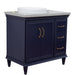 Bellaterra Home Forli 37" 2-Door 3-Drawer Blue Freestanding Vanity Set - Luxe Vanity & Tub