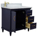 Bellaterra Home Forli 37" 2-Door 3-Drawer Blue Freestanding Vanity Set - Luxe Vanity & Tub