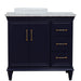 Bellaterra Home Forli 37" 2-Door 3-Drawer Blue Freestanding Vanity Set - Luxe Vanity & Tub