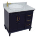 Bellaterra Home Forli 37" 2-Door 3-Drawer Blue Freestanding Vanity Set - Luxe Vanity & Tub