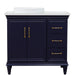 Bellaterra Home Forli 37" 2-Door 3-Drawer Blue Freestanding Vanity Set - Luxe Vanity & Tub