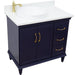 Bellaterra Home Forli 37" 2-Door 3-Drawer Blue Freestanding Vanity Set - Luxe Vanity & Tub